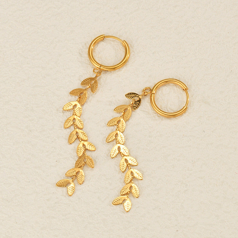 Boucles d'oreilles à longues franges de blé de tempérament à la mode