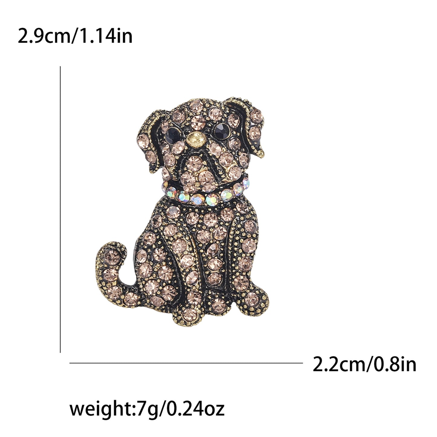 Broche créative en diamant d'eau pour animaux