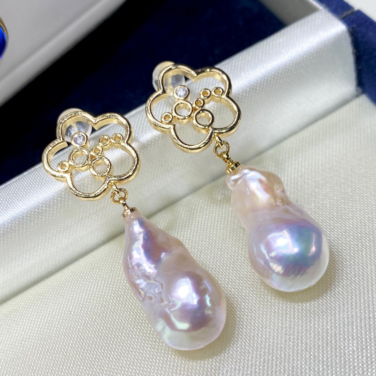 New Natural Baroque Shaped Pearl Earrings