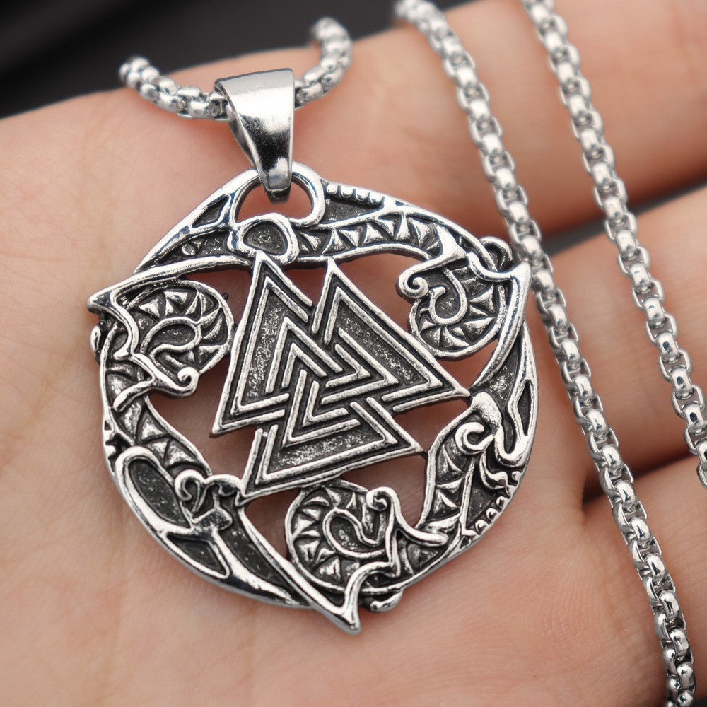 Pendentif collier triangle empilé rétro européen et américain