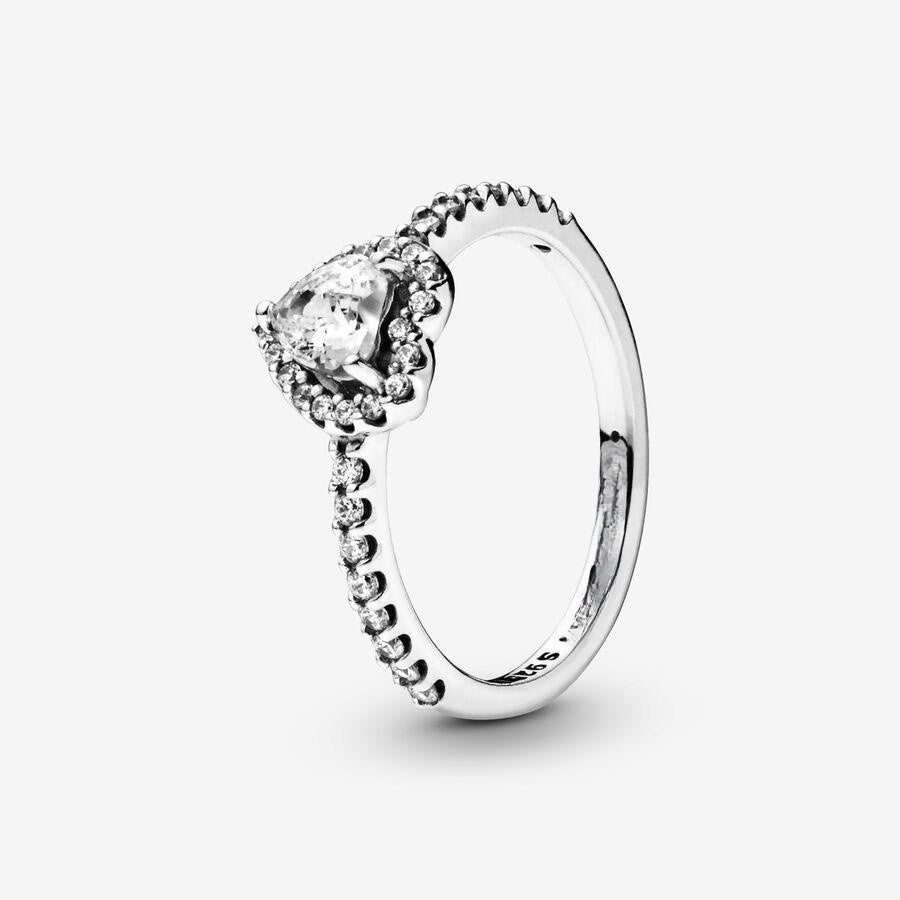 Bague coeur rouge en argent sterling rubis
