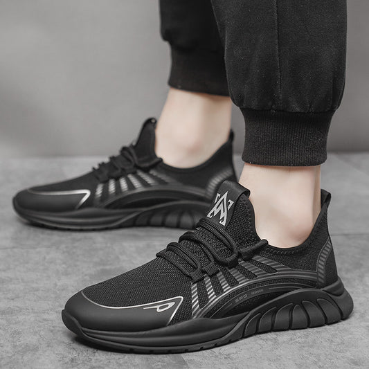 Zapatos para correr transpirables informales Flyknit de moda para hombre