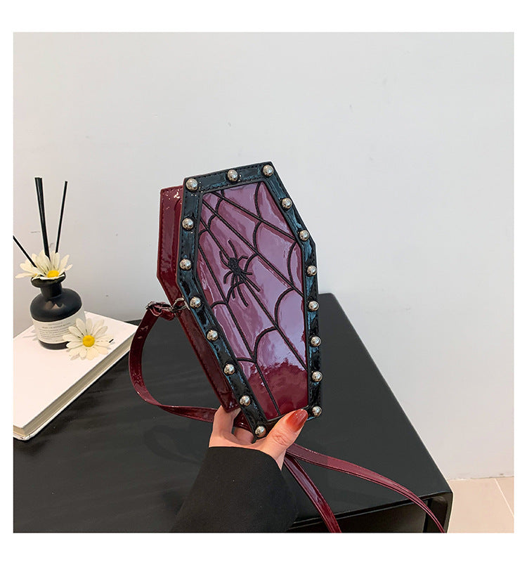 Bolso de hombro de ataúd fantasma de personalidad oscura europea y americana de Halloween de estilo gótico