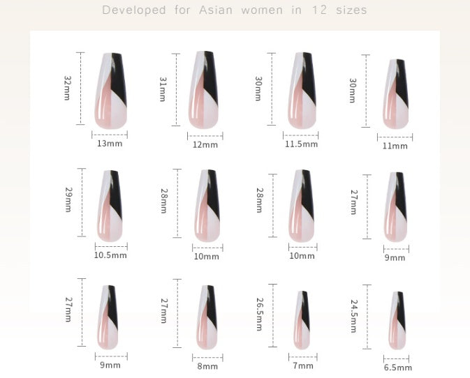 Pegatinas de uñas postizas de ballet largo