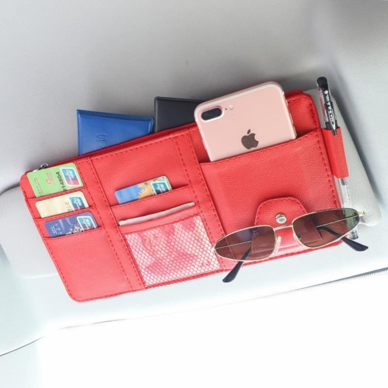 Car Auto Sun Visor Point Pocket Organizer Pouch Bag Card Glasses Storage Holder Car-Styling  IC Card Holder Sunshade Bag
