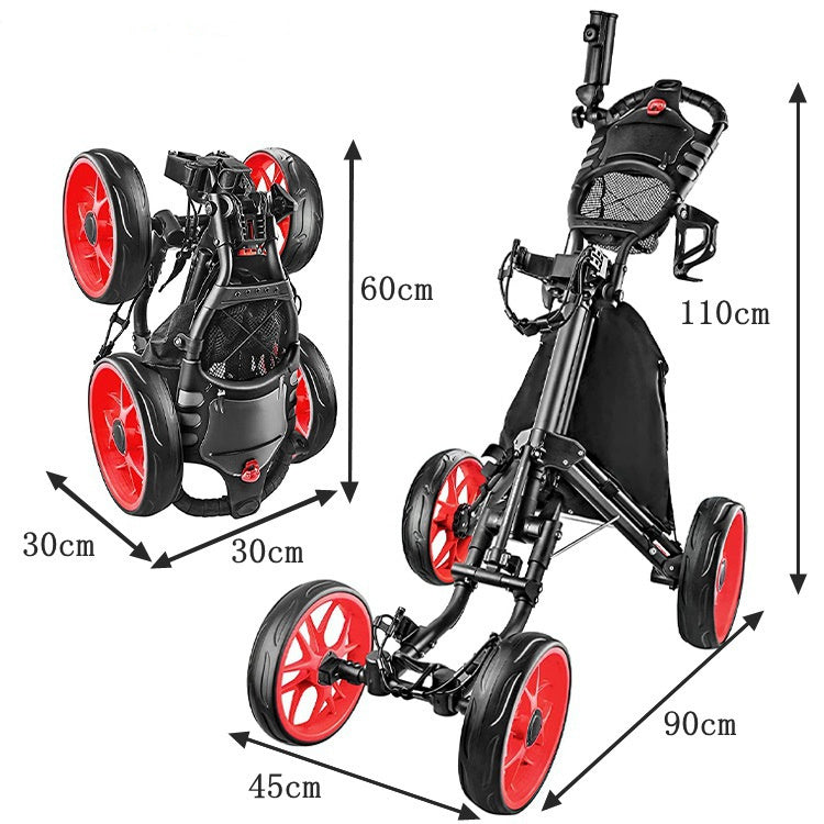 Fournitures de golf de chariot de golf pliable à 4 roues