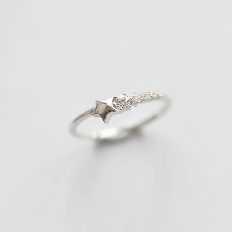 S925 Sterling Silver Pentagram Ring Affordable Luxury Fashion Wind Niche Design Simple Women's Ring