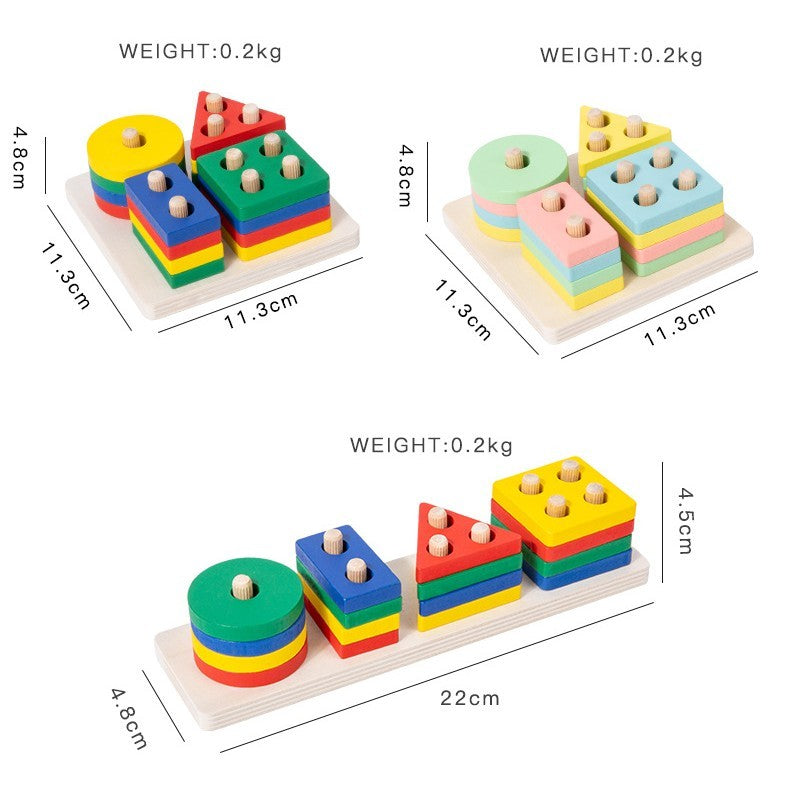 Jouets Montessori pour la petite enfance, blocs de reconnaissance des couleurs correspondant aux enfants de 1 à 3 ans