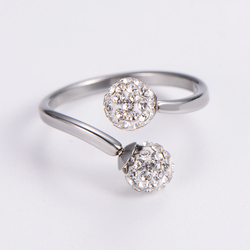 Anillo de oro de 18 quilates con galvanoplastia de acero inoxidable tipo hortensia ahuecado irregular