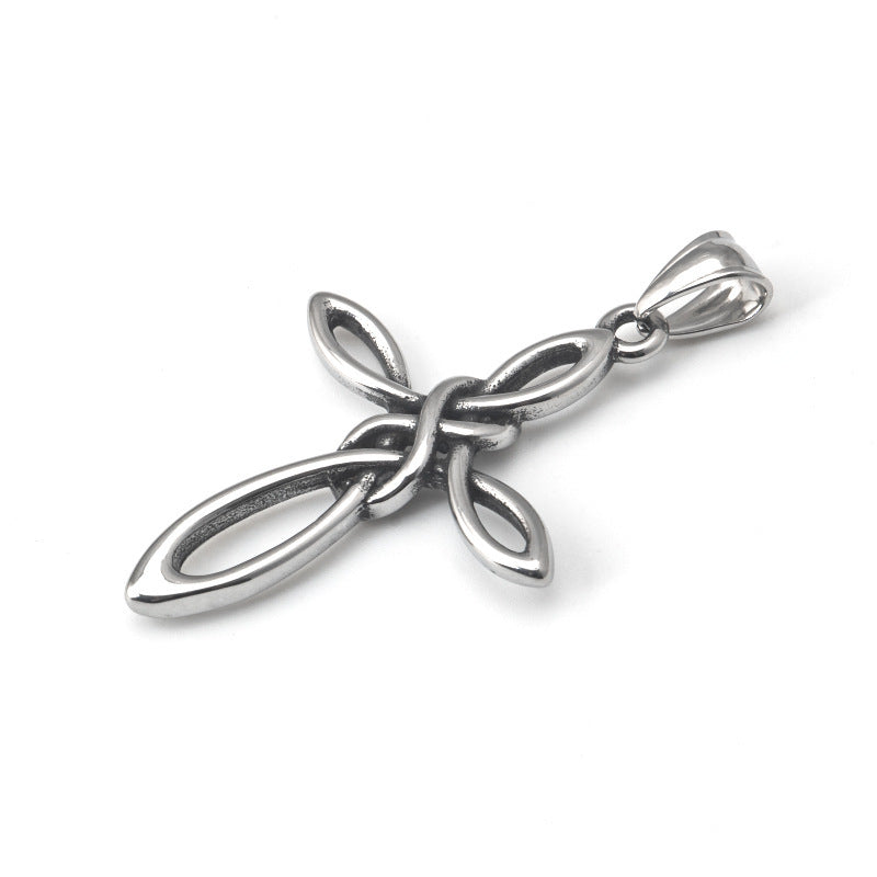 Collier pendentif croix celtique irlandaise en acier inoxydable, accessoires en titane