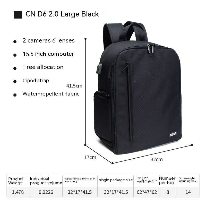 Sac pour appareil photo reflex numérique décontracté, sac pour appareil photo en nylon de couleur unie