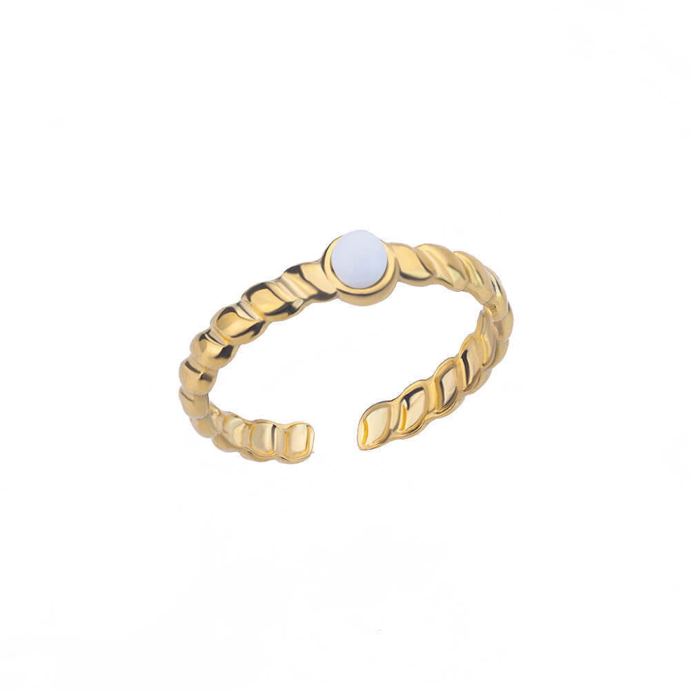 Round White Turquoise  Ring For Women