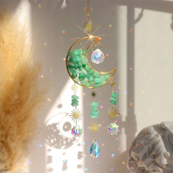 Accesorios de coche de joyería reflectante de cristal de metal de luna