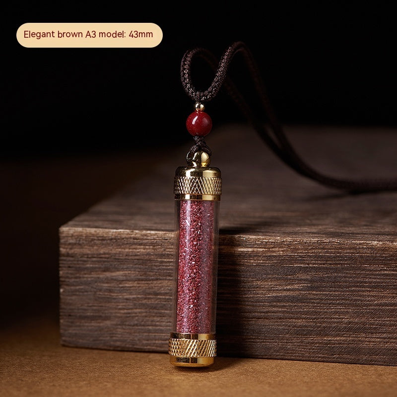 Cinnabar Pendant Women's Natural Cinnabar Stone Powder Necklace