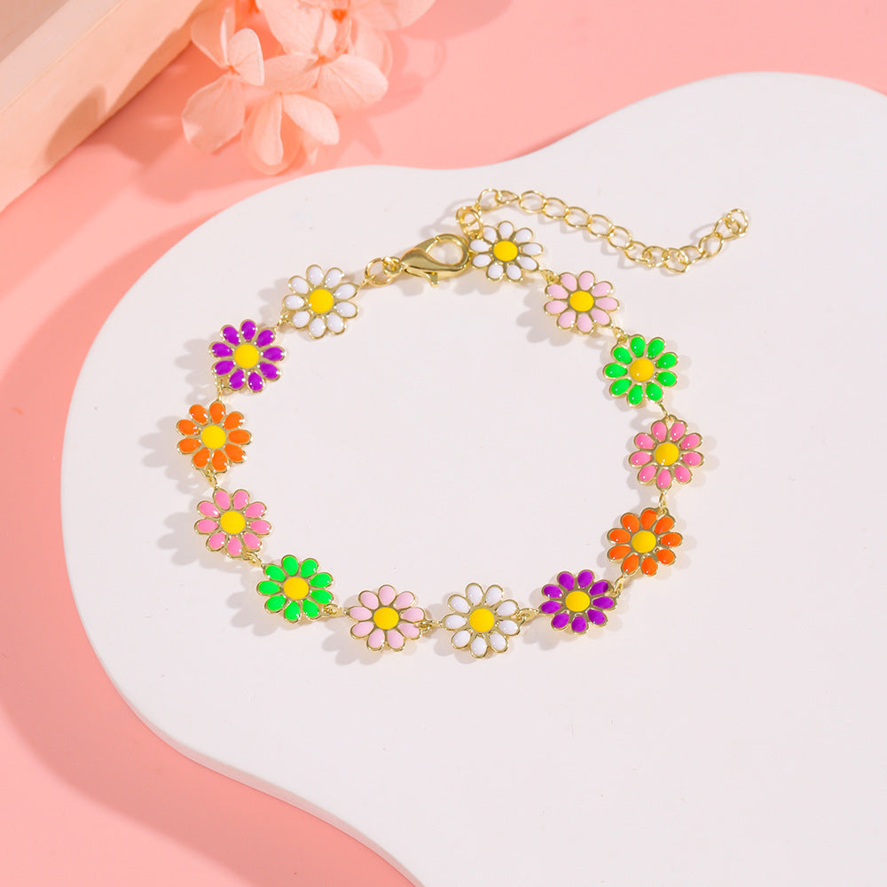 Bracelet Drip Oil Femme Haut de Gamme Marguerite