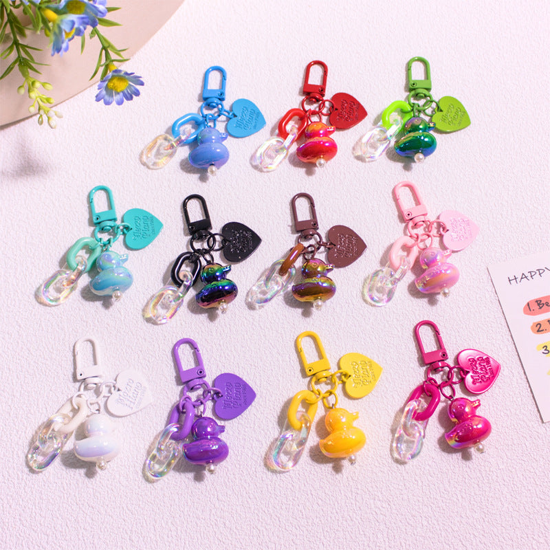 Ornements colorés de porte-clés de petit canard