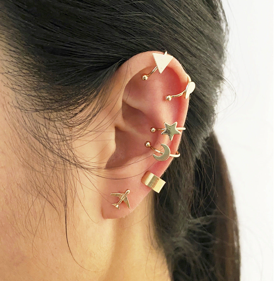 Ensemble créatif simple de cinq clips d'oreille non percés