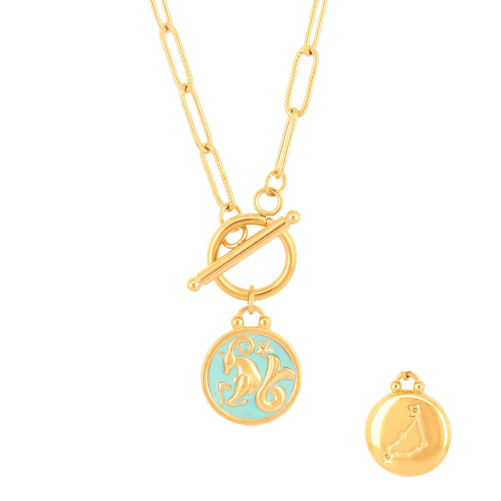 Blue 12 Twelve Constellations Necklace Constellation Clavicle