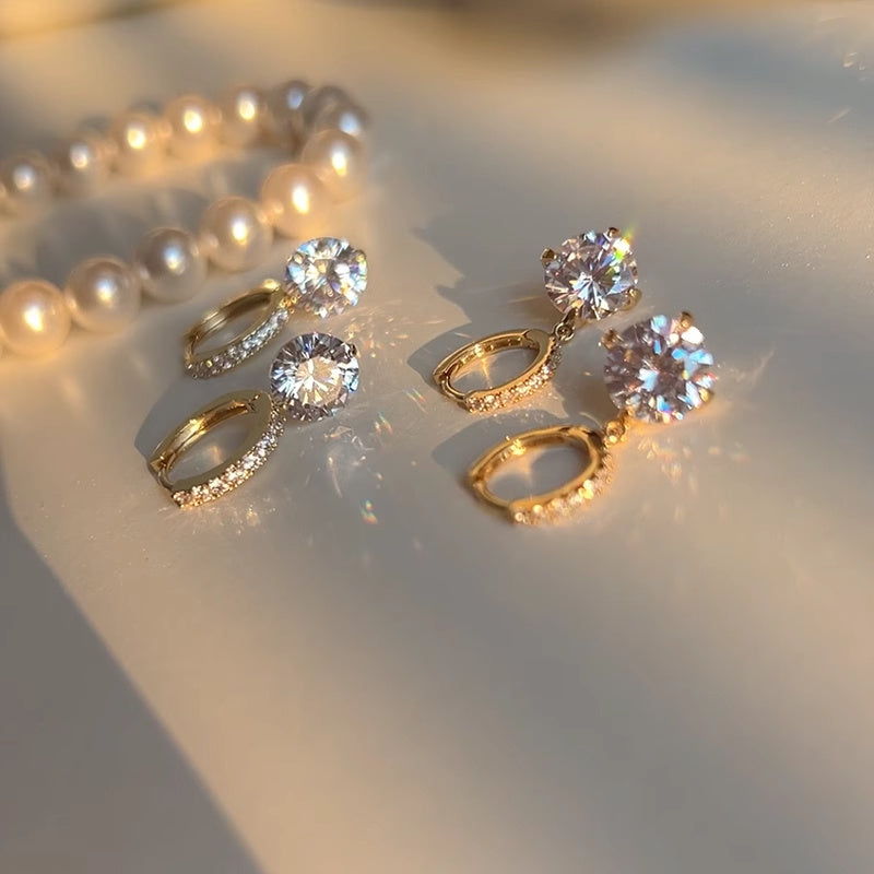 Clip d'oreille en diamant intelligent et simple, mode classique