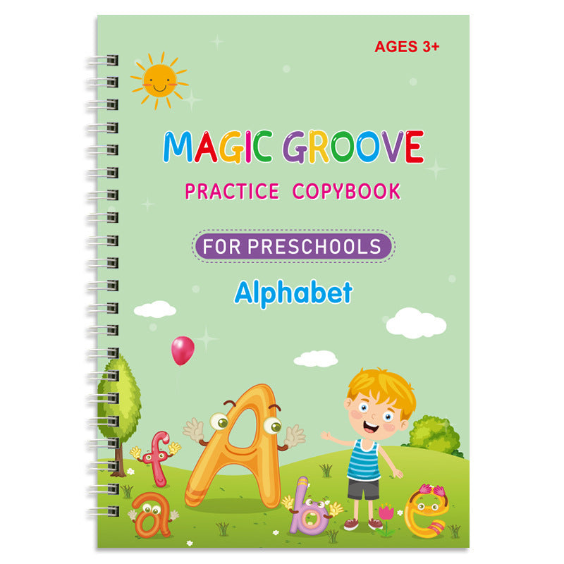 Cahier de pratique avec stylo dur et rainure pour enfants d'âge préscolaire, cahier de pratique en anglais, offre spéciale