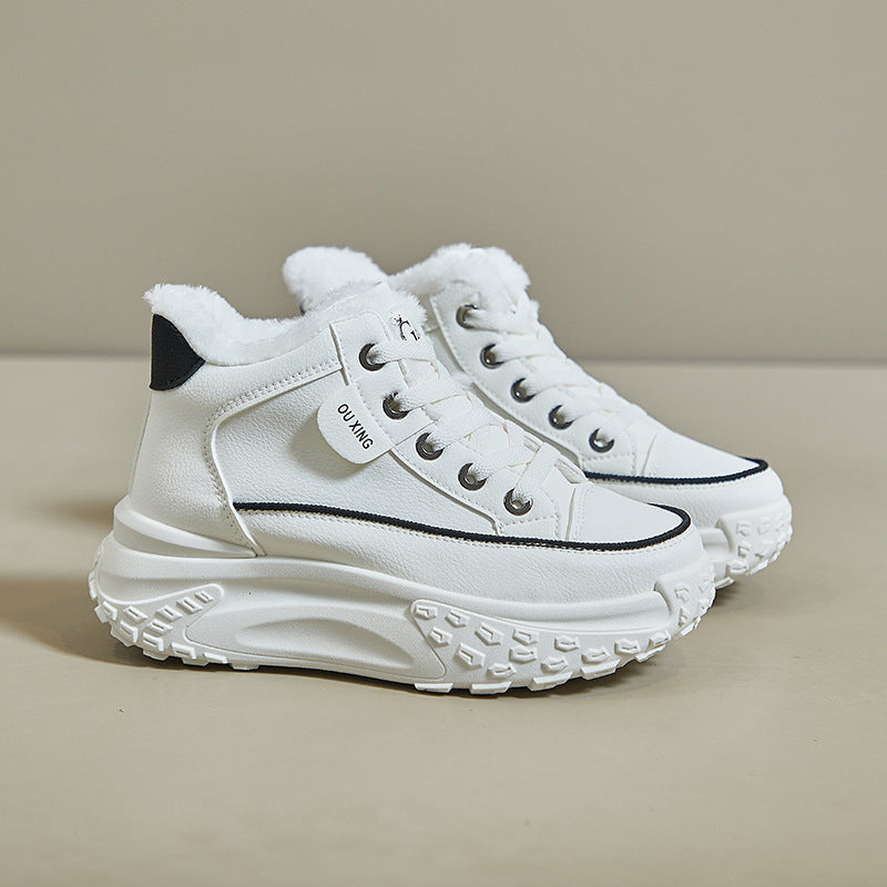 Chaussures montantes avec chaussures de planche en velours