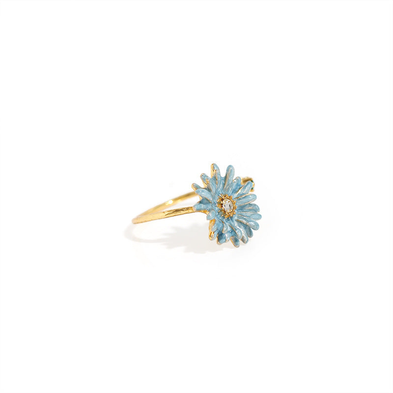 Enamel Glaze Ring Female European And American Adjustable Mouth