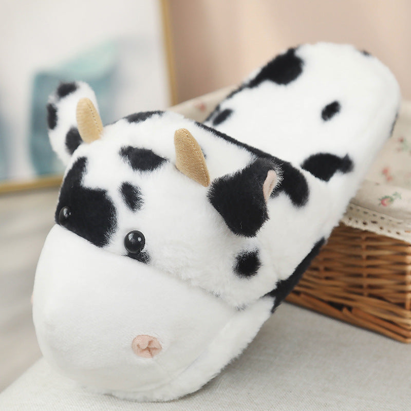 Pantoufles de vache mignonnes, jouets en peluche