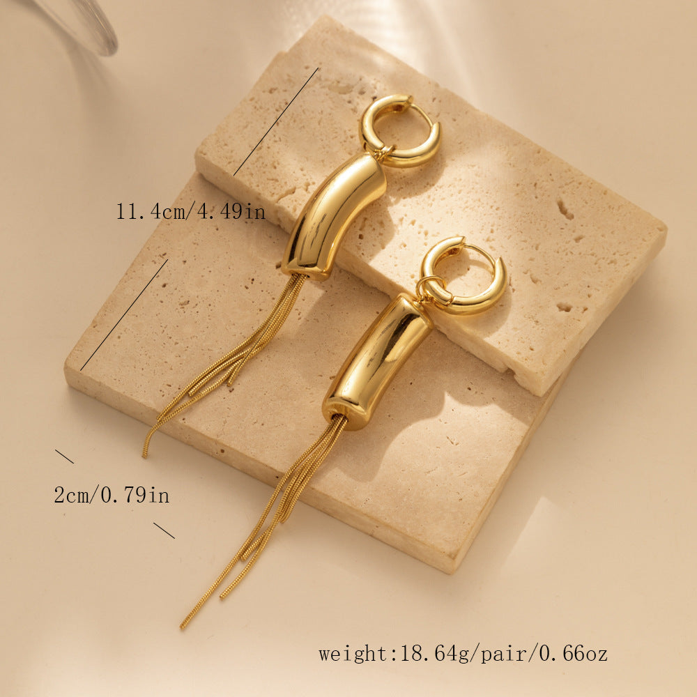 Boucles d'oreilles longues asymétriques créatives pour femmes