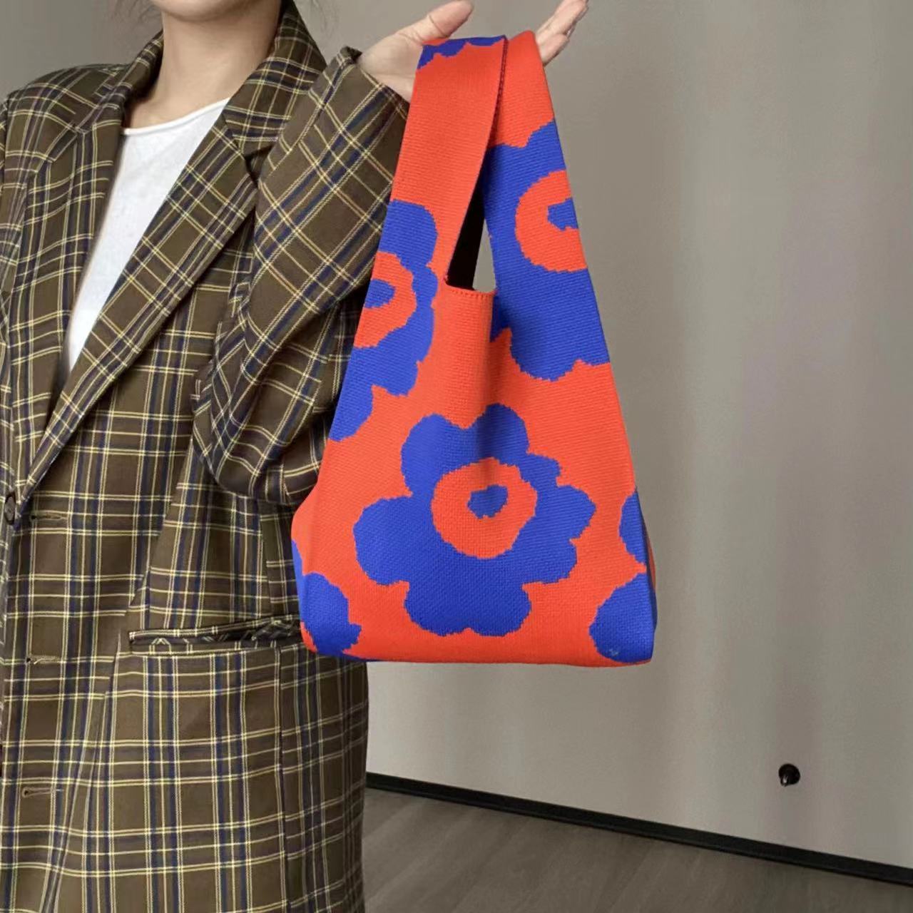 Sacs à main brodés de fleurs, sac de Shopping de loisirs pour dames, réutilisable pour étudiant