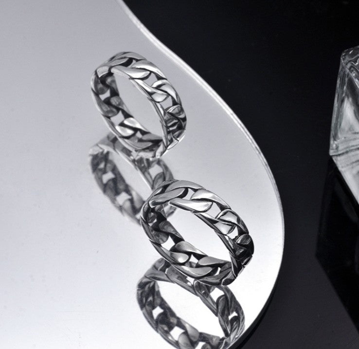 925 Silver Couple Couple Rings Men's Vintage Ring