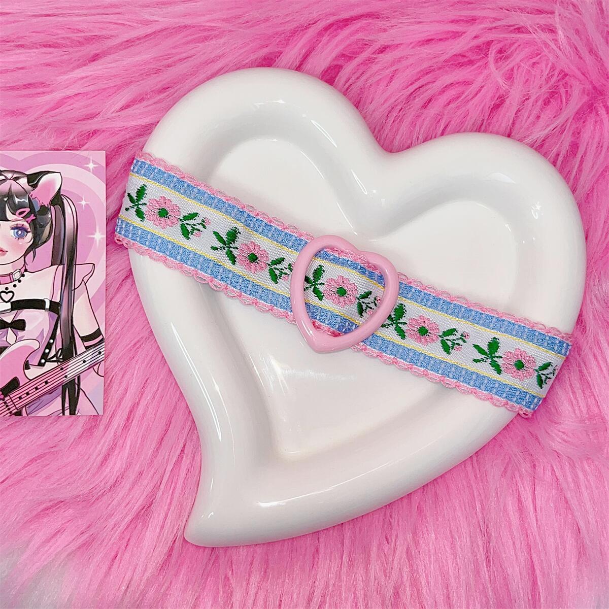 Y2g Millennium Heart Embroidered Jewelry Necklace
