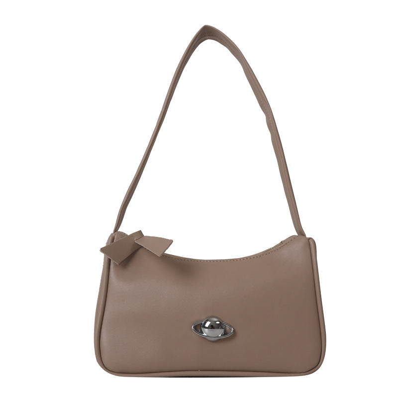 Sac à bandoulière doux de couleur pure de tempérament simple
