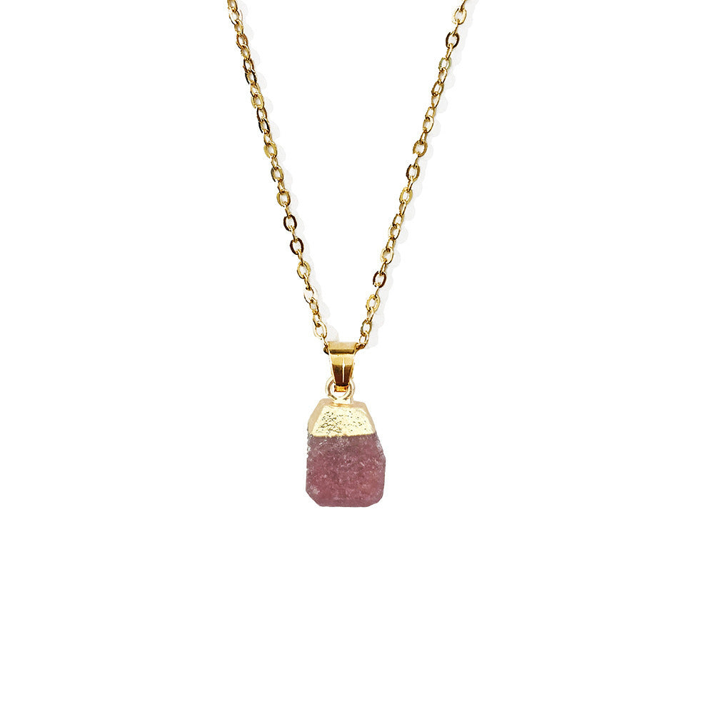 Collier Naturel Taillé Avec Pendentif Pierre Originale