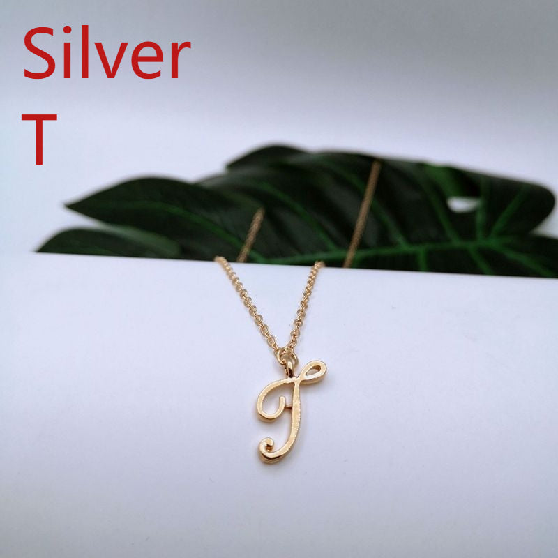 Ornament 26 Letter Necklace Simple Fashion Character Capital English Pendant Special-interest Design Clavicle Chain