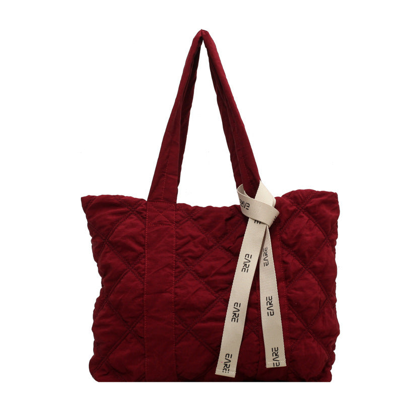 Sac fourre-tout d'hiver pour femmes, sac à bandoulière en losange de couture, sac de Shopping de grande capacité, sacs à main personnalisés, 2023