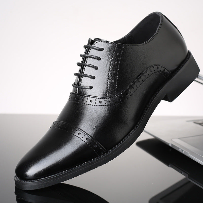 Zapatos de cuero de negocios informales británicos de estilo coreano para hombres