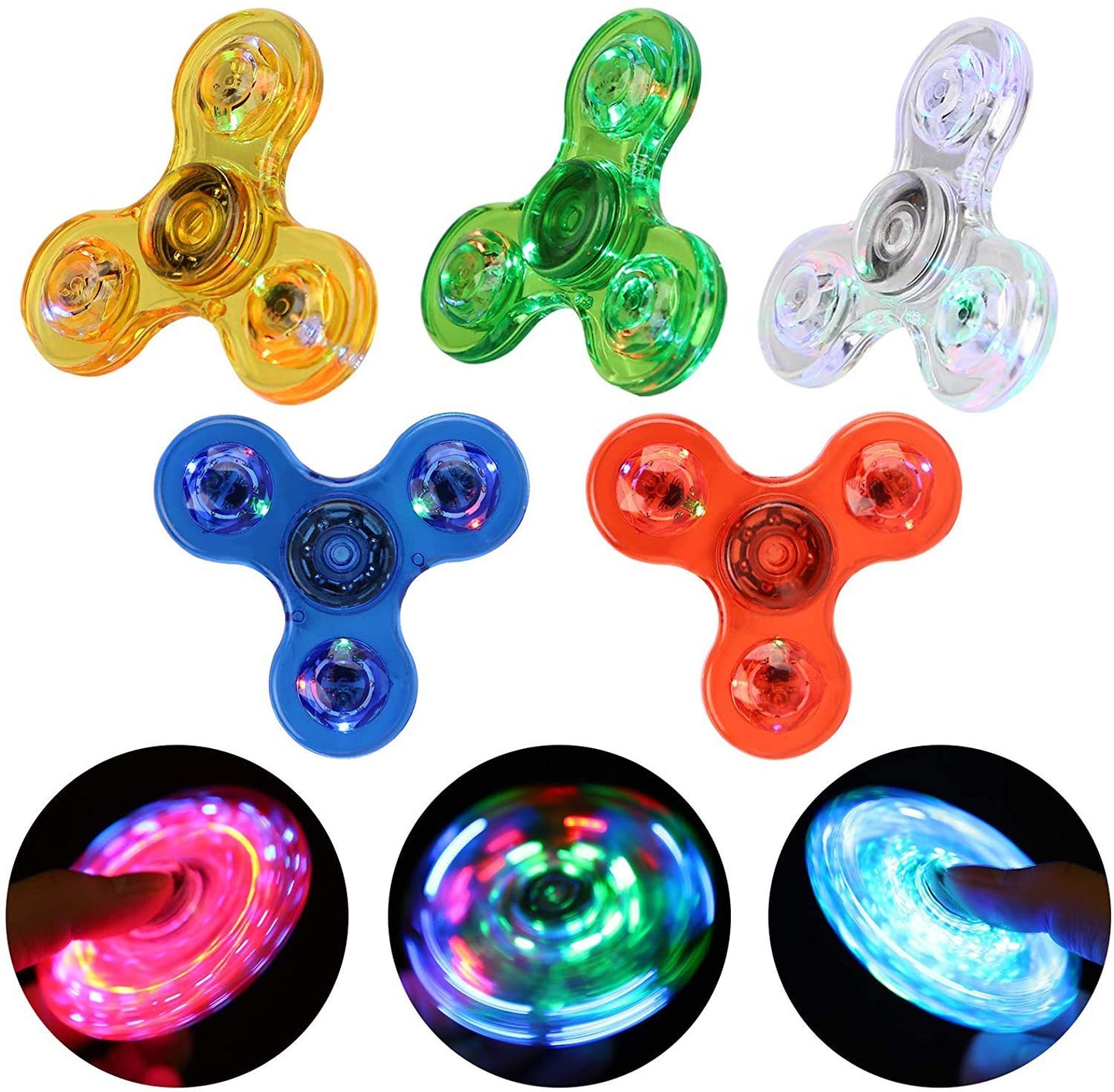 Luz LED luminosa Fidget Spinner mano mejores hilanderos brillan en la luz oscura EDC Figet Spiner dedo alivio del estrés juguetes