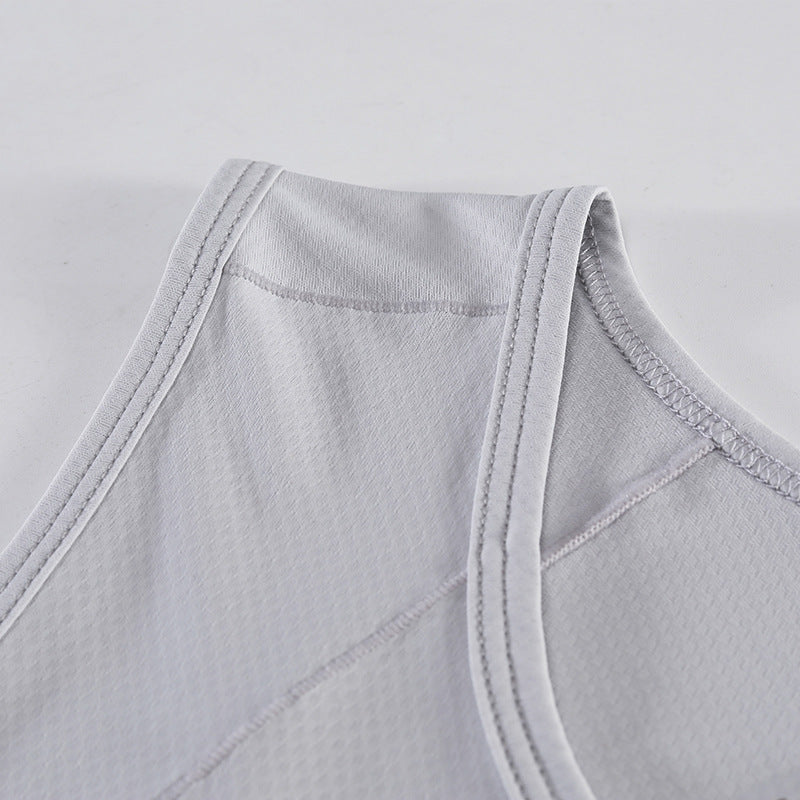 Spring And Summer Men's Quick-drying Outdoor Fitness Sports Vest Breathable High Elastic Solid Color Sleeveless T-shir