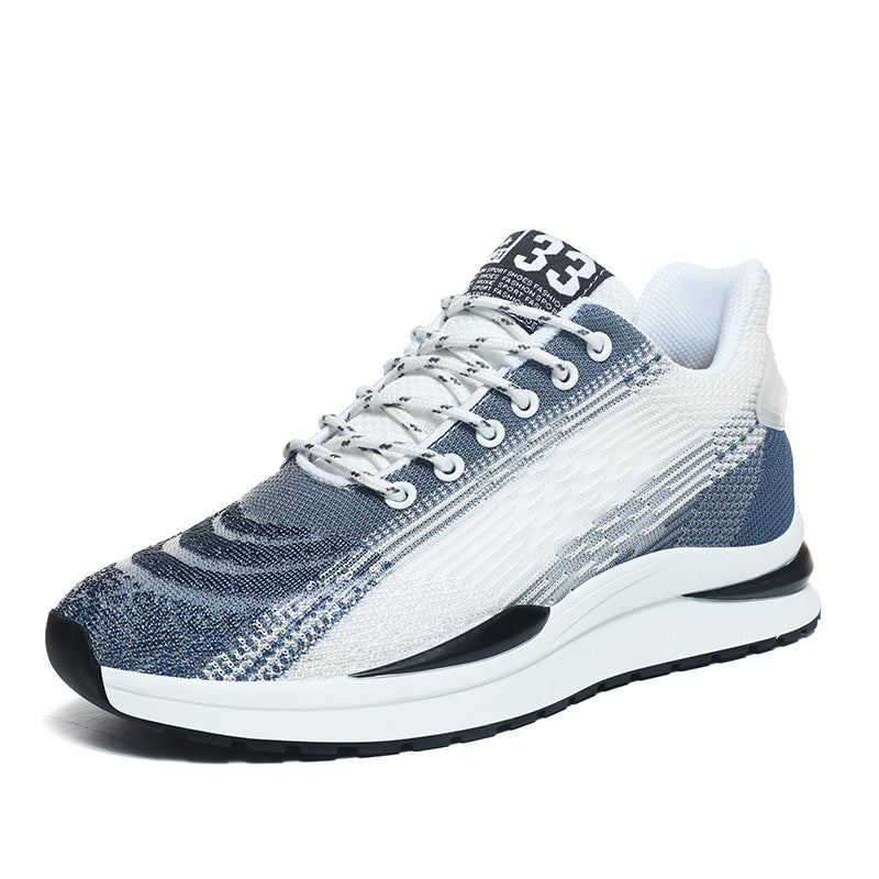 Chaussures pour hommes à semelle intérieure augmentant la hauteur, chaussures de sport respirantes à lacets