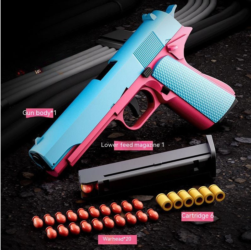 Pistolet jouet à coque à lancement automatique en plastique pour enfants