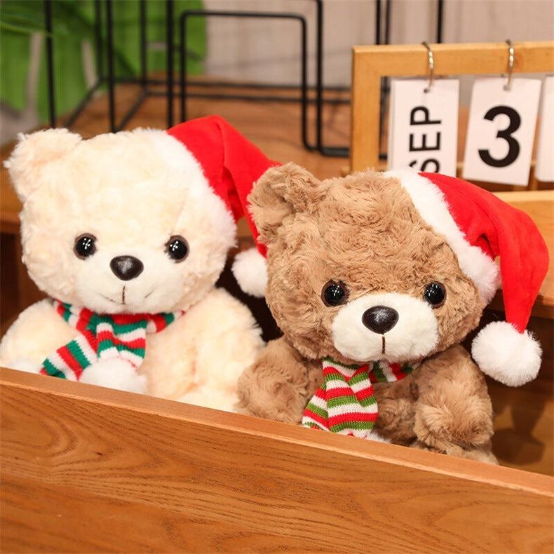 Mignon petit ours en peluche, poupée, cadeau décoratif de noël