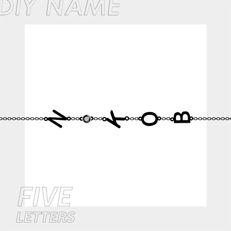 Bracelet Diamant d'Eau Acier Titane Femme 26 Lettres Anglaises