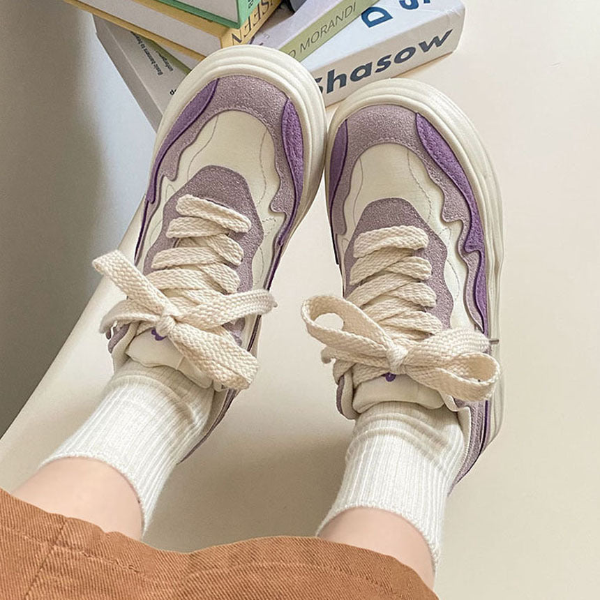 Baskets décontractées pour filles, chaussures à plateforme assorties