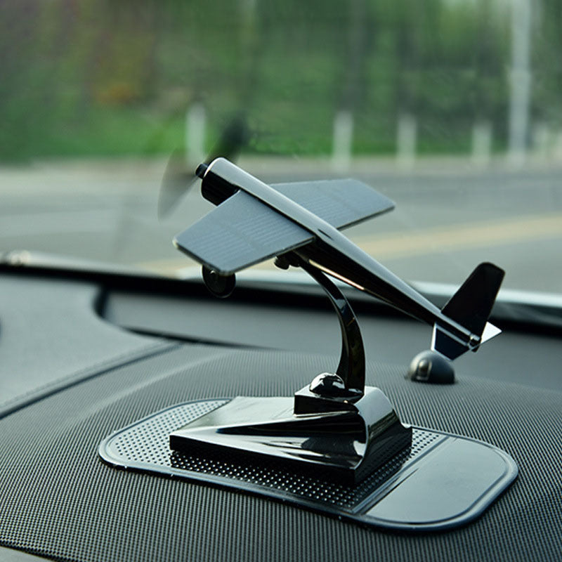 Ornement de voiture modèle d'avion rotatif solaire