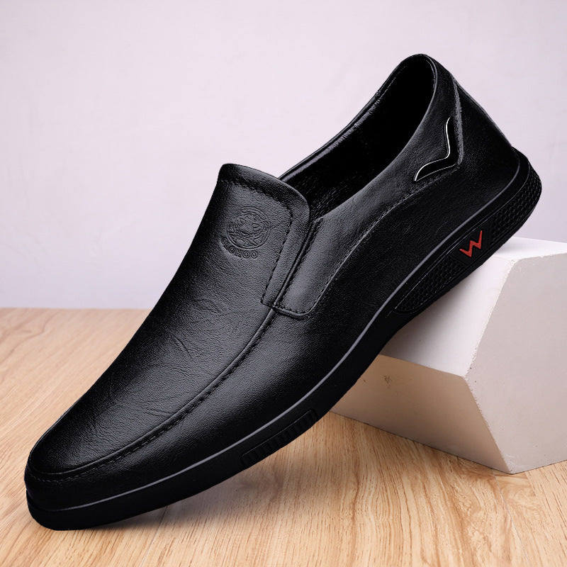 Chaussures en cuir décontractées d'affaires pour hommes en peau de vache, respirantes et confortables