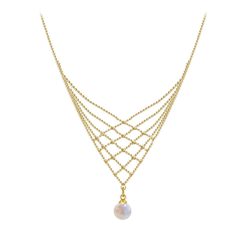 Women's Mermaid Pearl Lace Multi-layer Necklace
