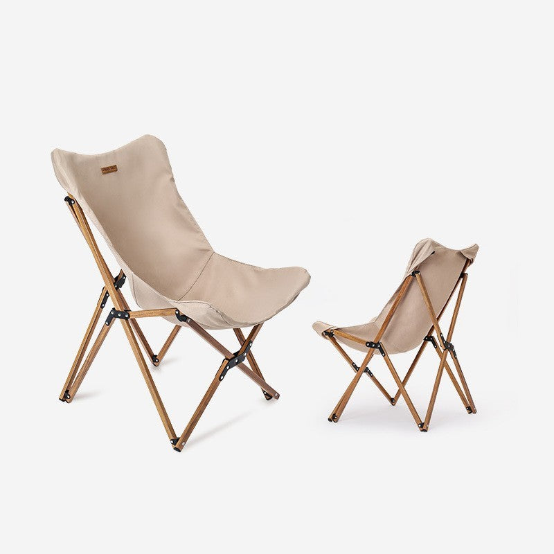 Chaise de Camping pliante en bois, tuyau en aluminium, Grain de bois, loisirs portables