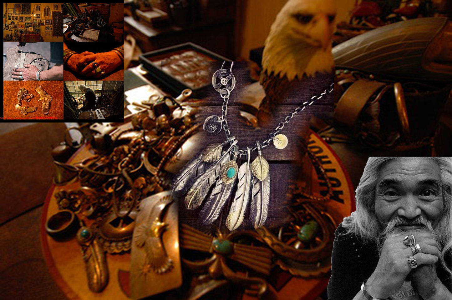 Vintage tailandés plata tallada lobo diente hombres y mujeres colgante moda