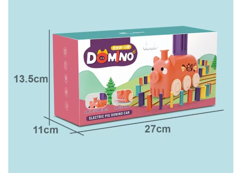 Domino Train jouet bloc d'empilage ensemble Domino bloc de construction cerveau développement voiture électrique dessin animé bloc pour les enfants