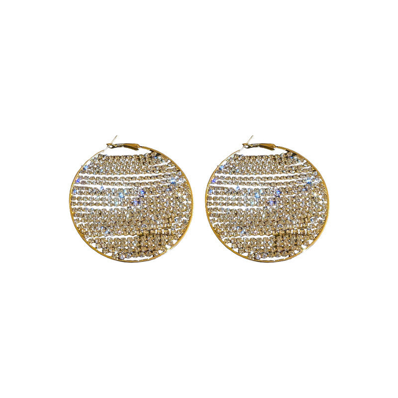 Diamond Round Earrings High-grade